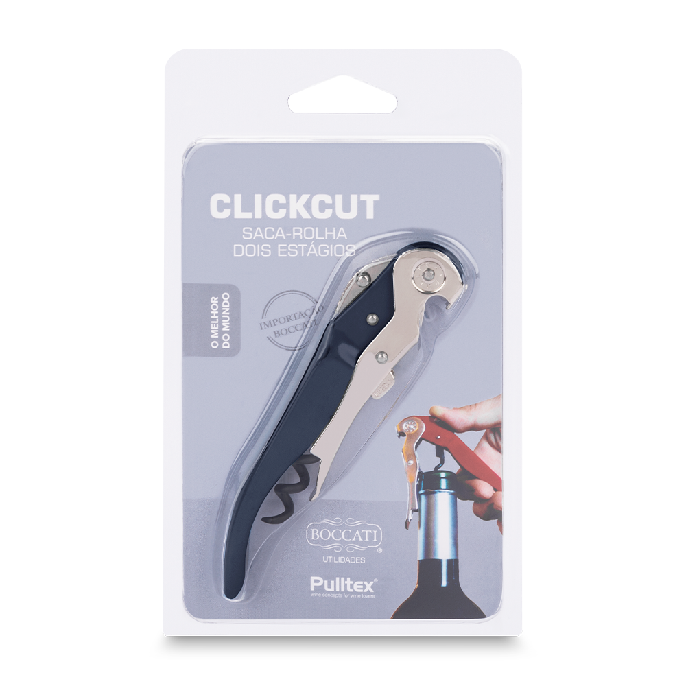 Tire-bouchon Pulltex ClickCut – Doré – Système à Levier Simple Et Efficace – Pour Un Débouchage Facile